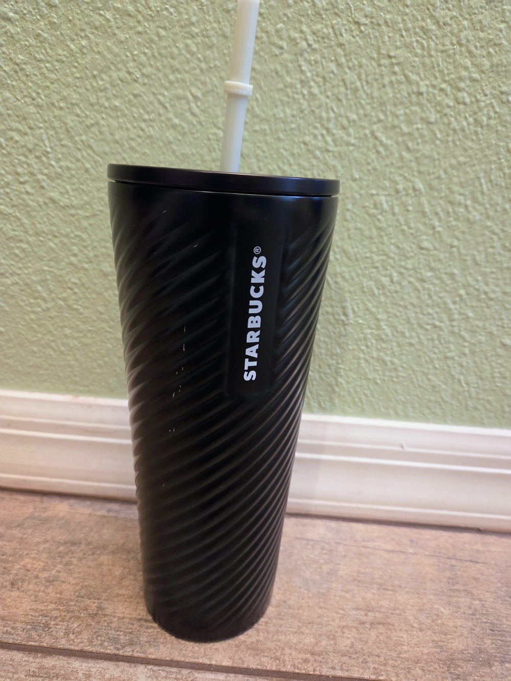 Starbucks Green Ribbed Tumbler with Straw